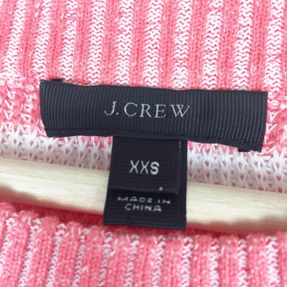J. Crew Heather Stripe Linen Blend Textured Knit Cre Neck Sweater XXS - Picture 5 of 8